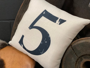Vintage NUMBER 5 Large Cushion FREE Postage