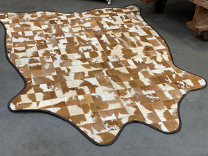 Mixed Tan Patch Cowhide Rug