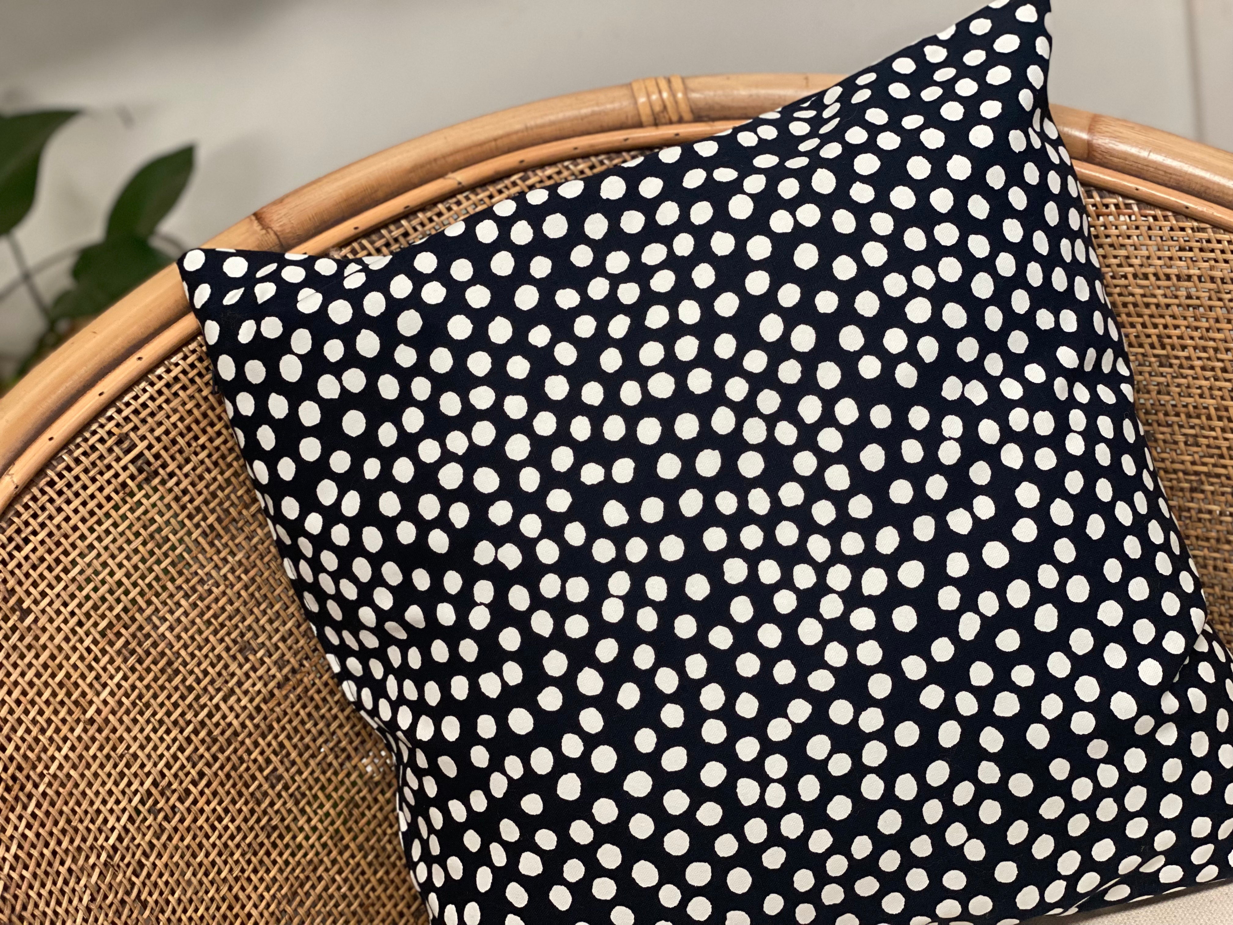 NAVY SPOT Cushion FREE Postage