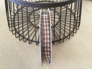 Beige Gingham Ribbon