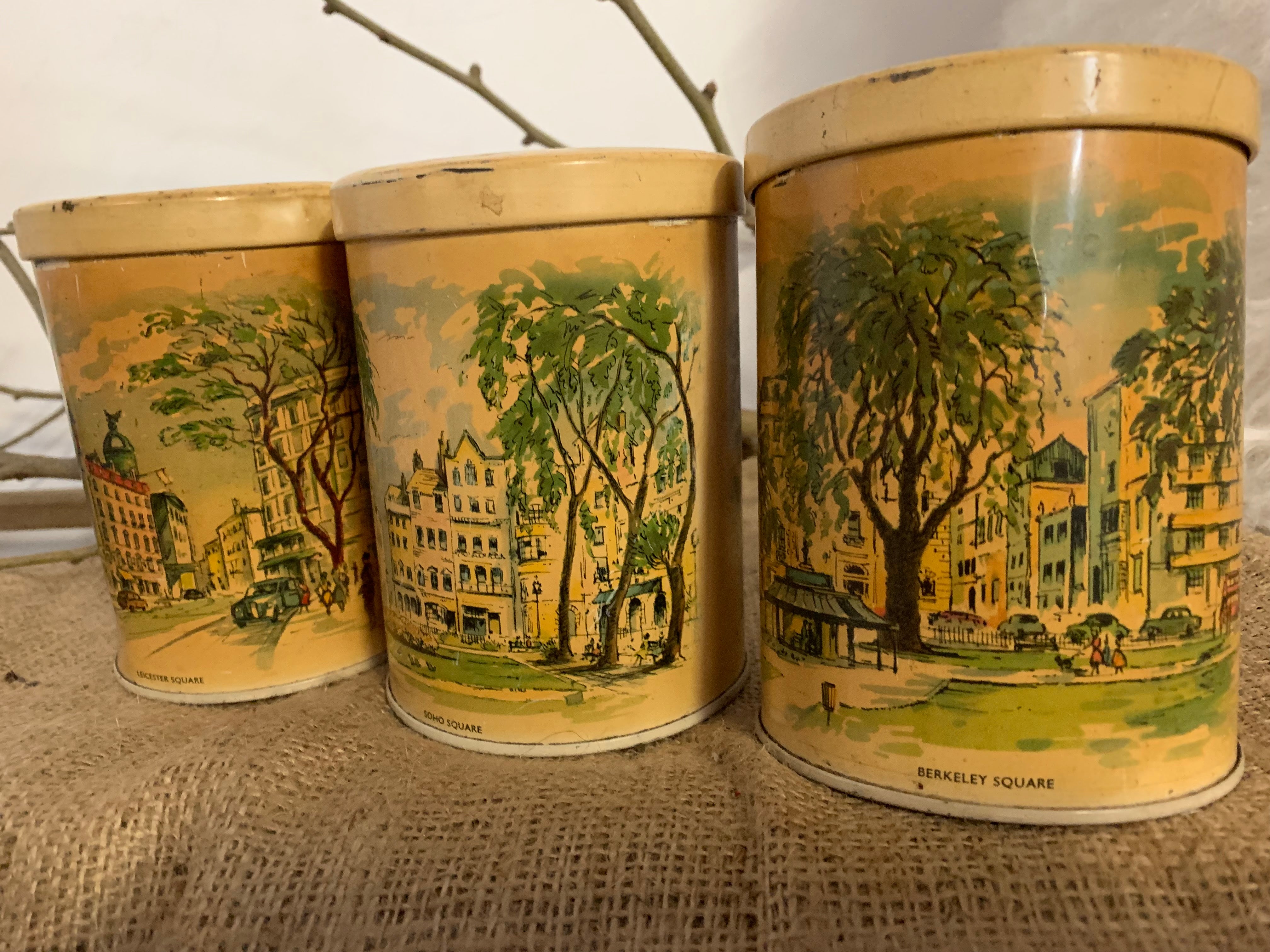 Vintage London Squares Canister Set