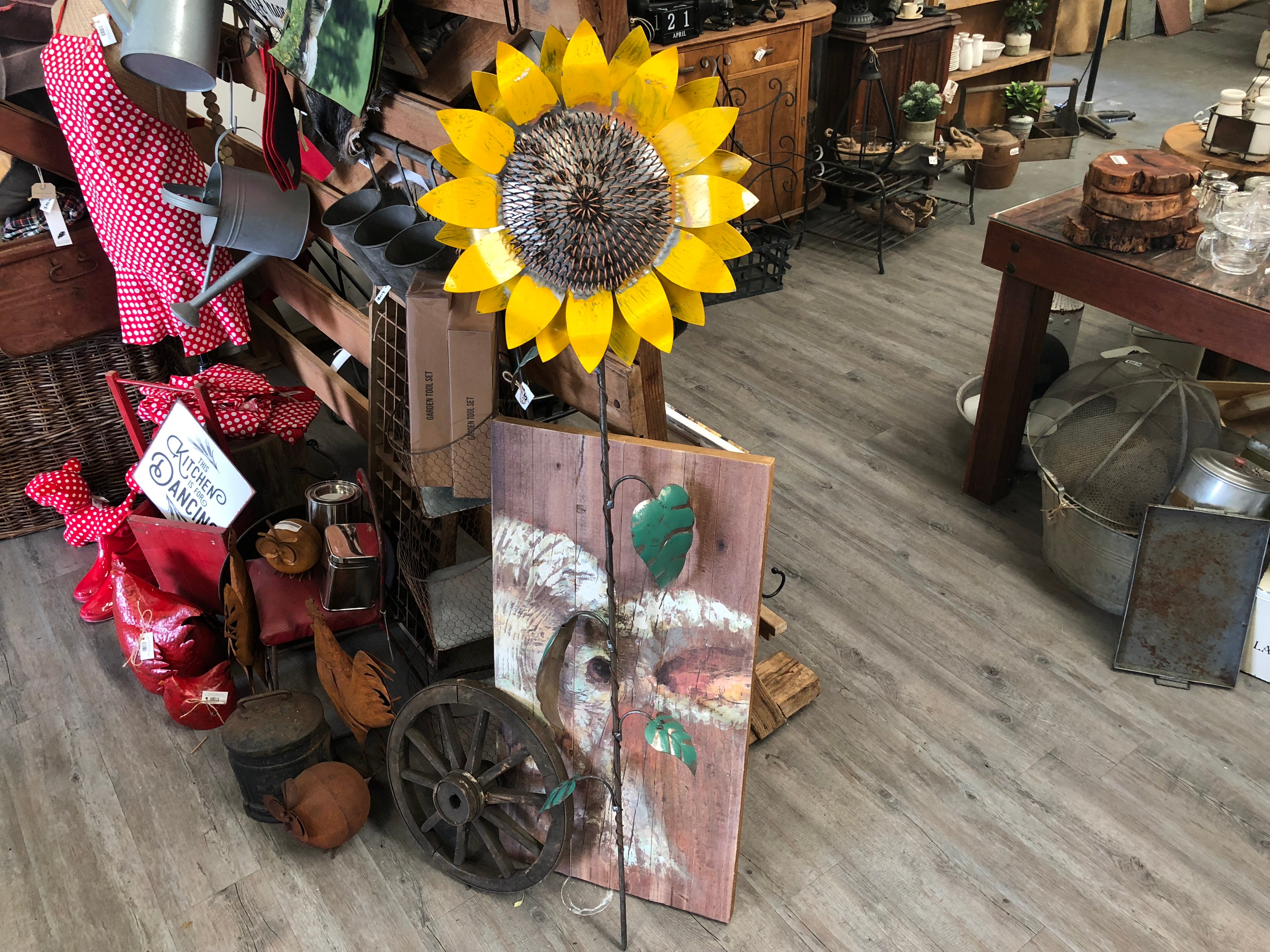A Rusty Sunflower Stake LARGE
