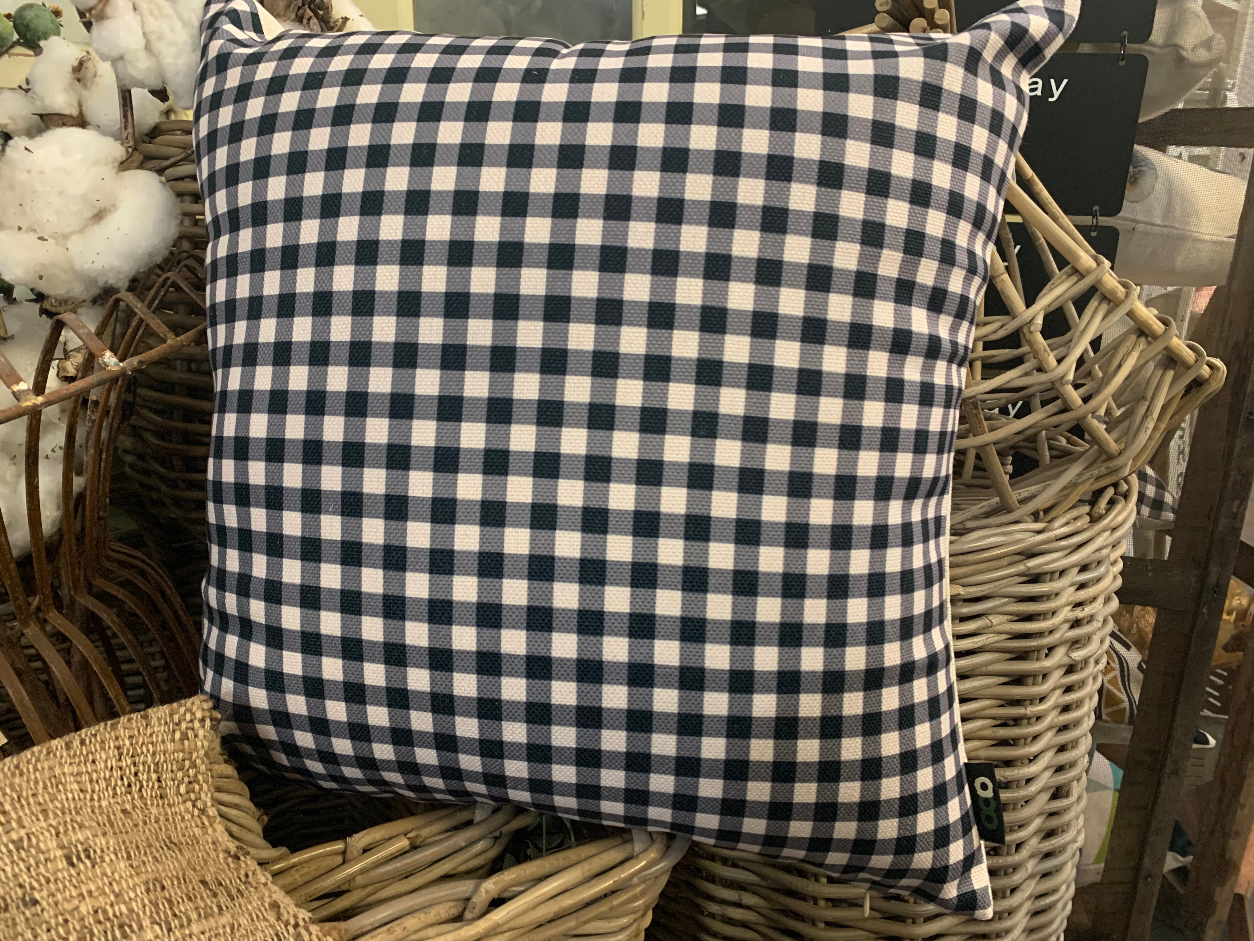 Black and deals white gingham pillows