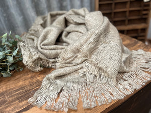 The Eliza Natural Throw with Fringe