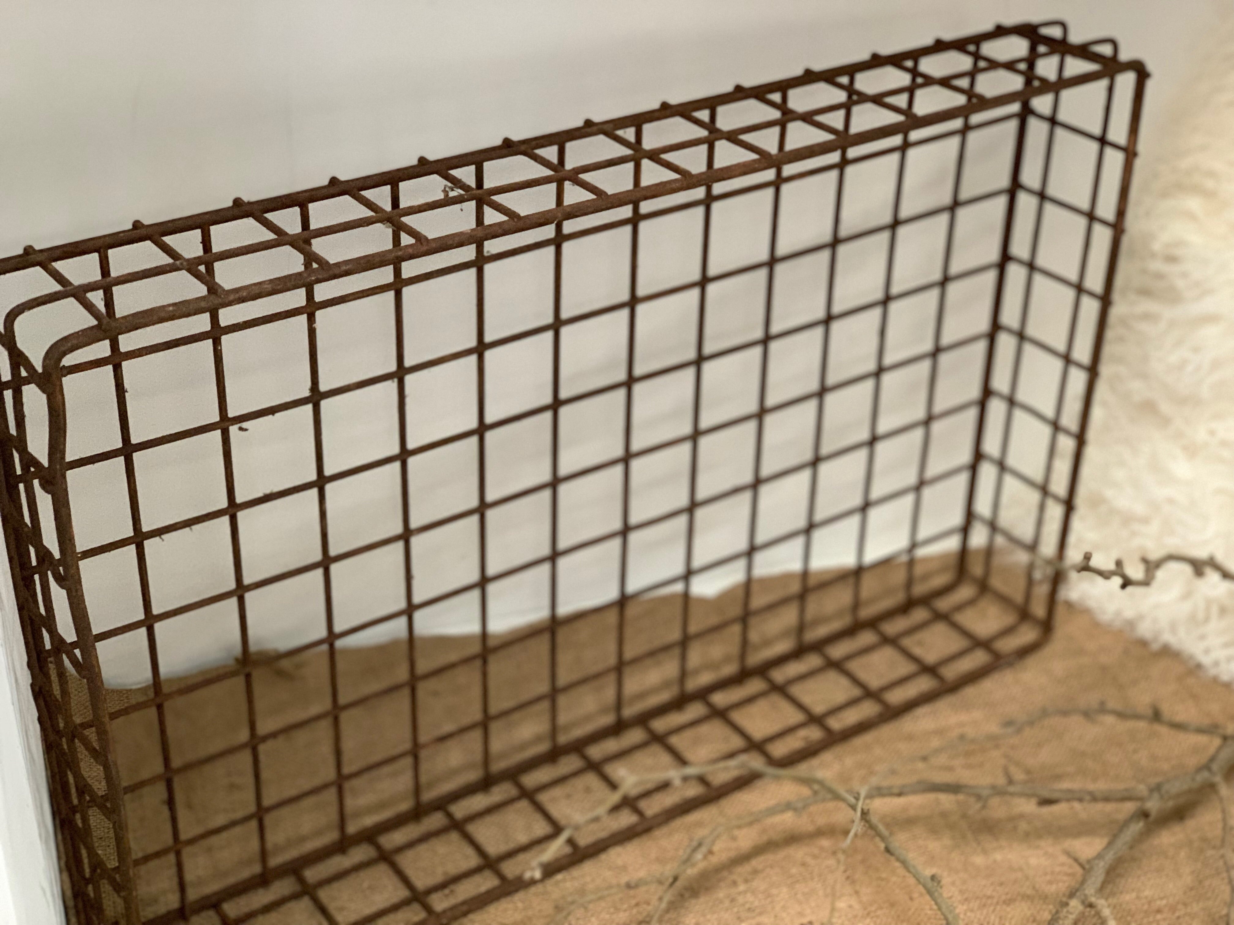 Vintage Wire Shallow Basket