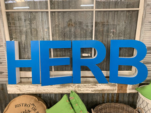 Blue Block Letters