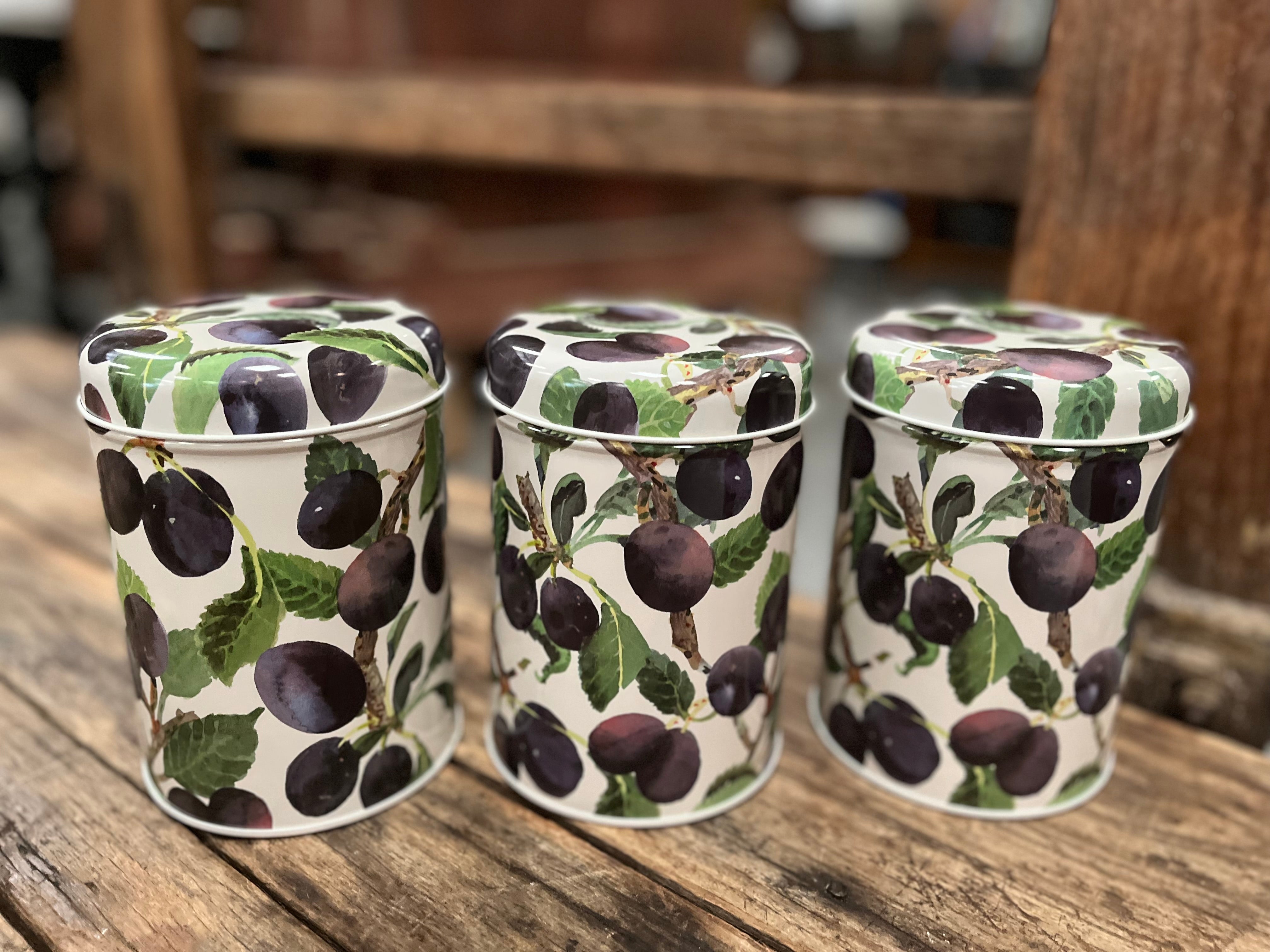 BLUEBERRIES set of 3 tin canisters