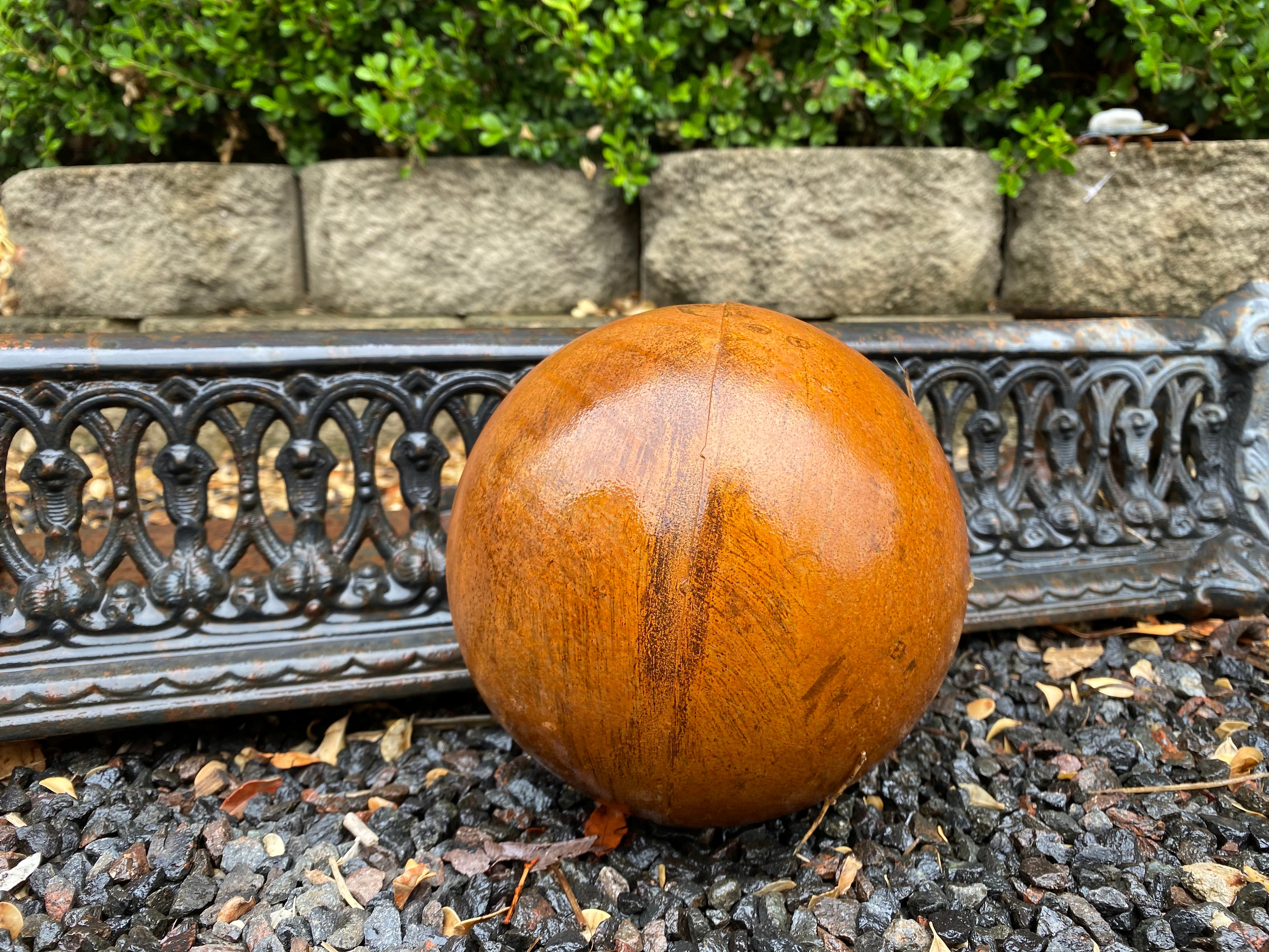 Set of 3 rusty garden sphere