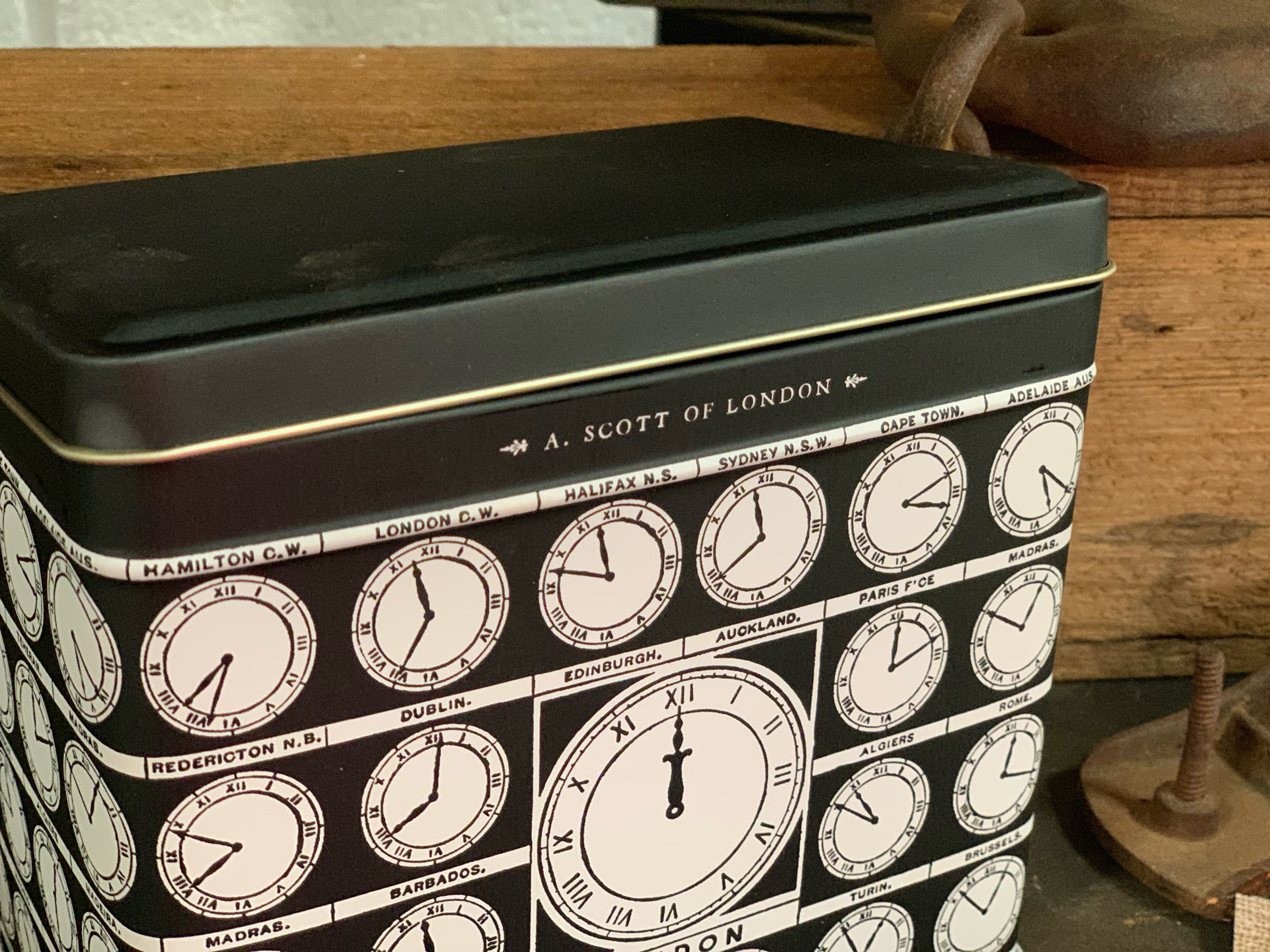 Rectangle CLOCK storage tin