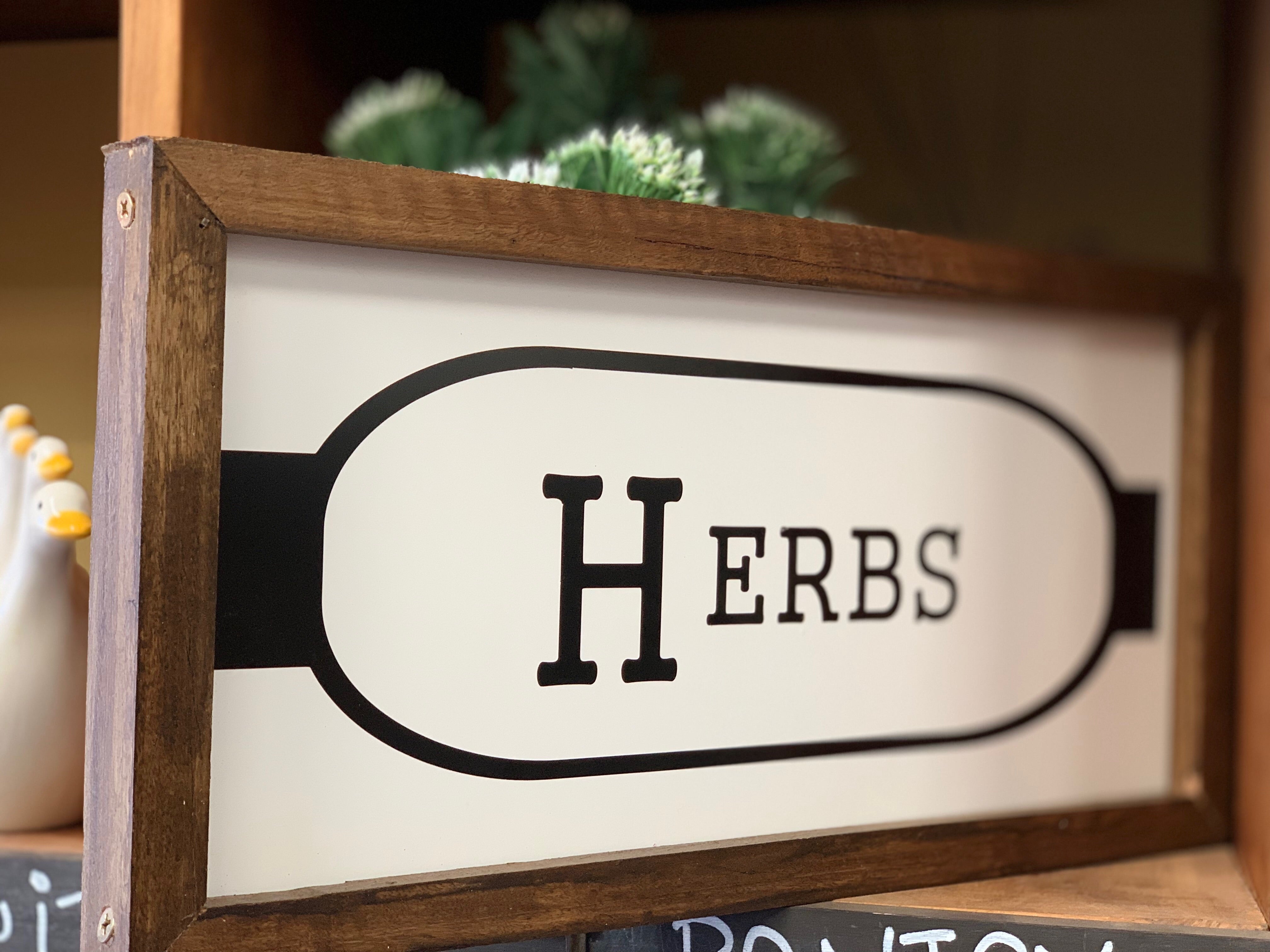 Handmade Herbs Wood Sign