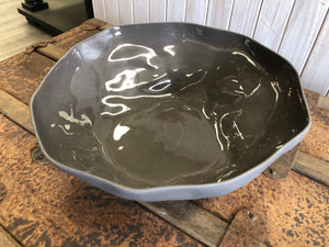 LARGE Fruit SALAD FLAX Bowl Charcoal