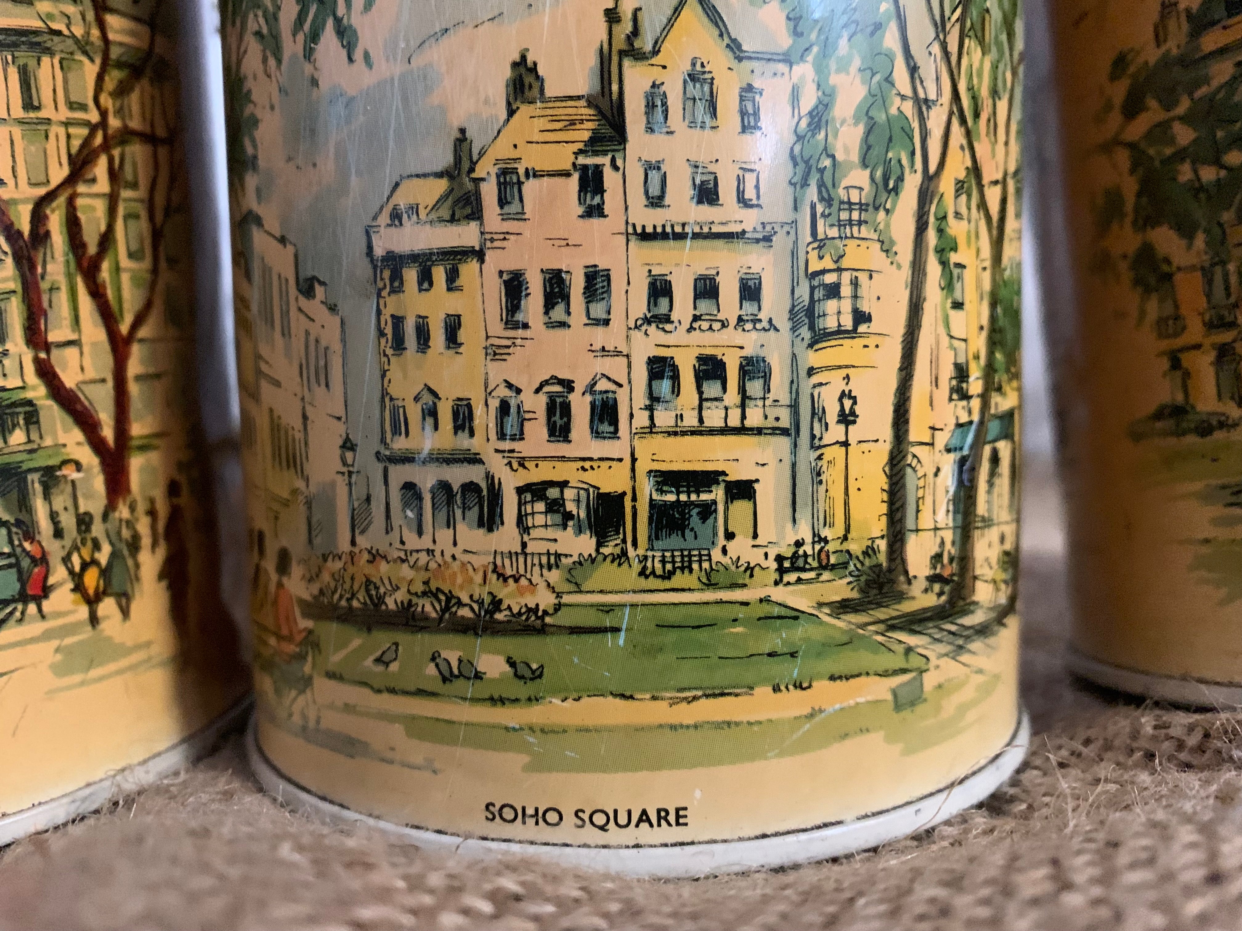Vintage London Squares Canister Set