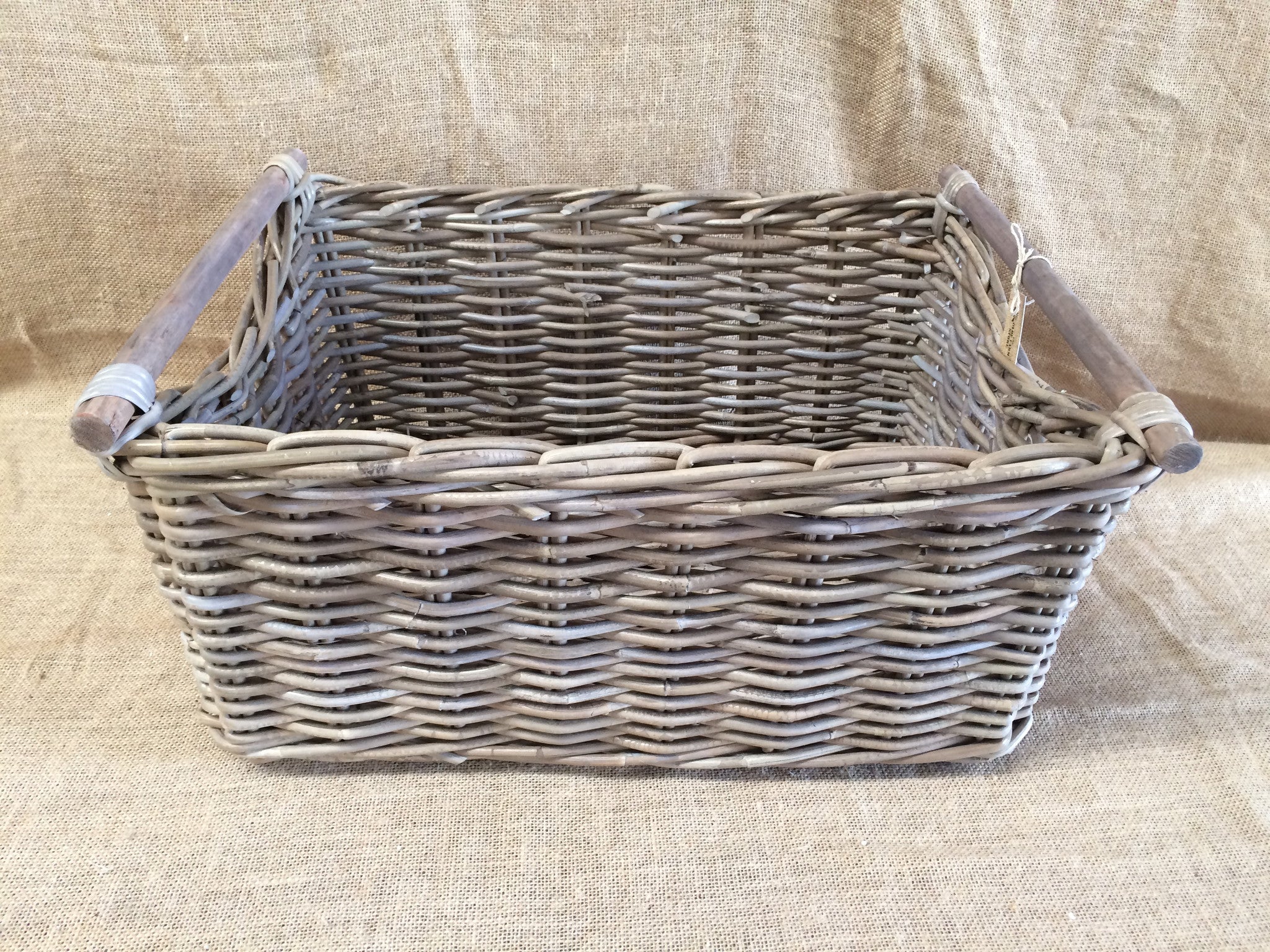 Rattan Toy Box Large Wooden Handles