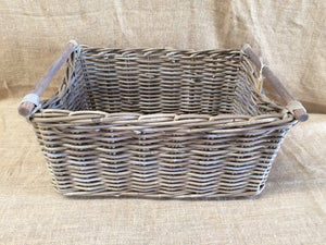 Rattan Toy Box Large Wooden Handles