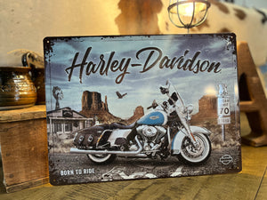 HARLEY BORN TO RIDE Metal sign