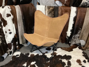 Angus Natural leather Butterfly Chair