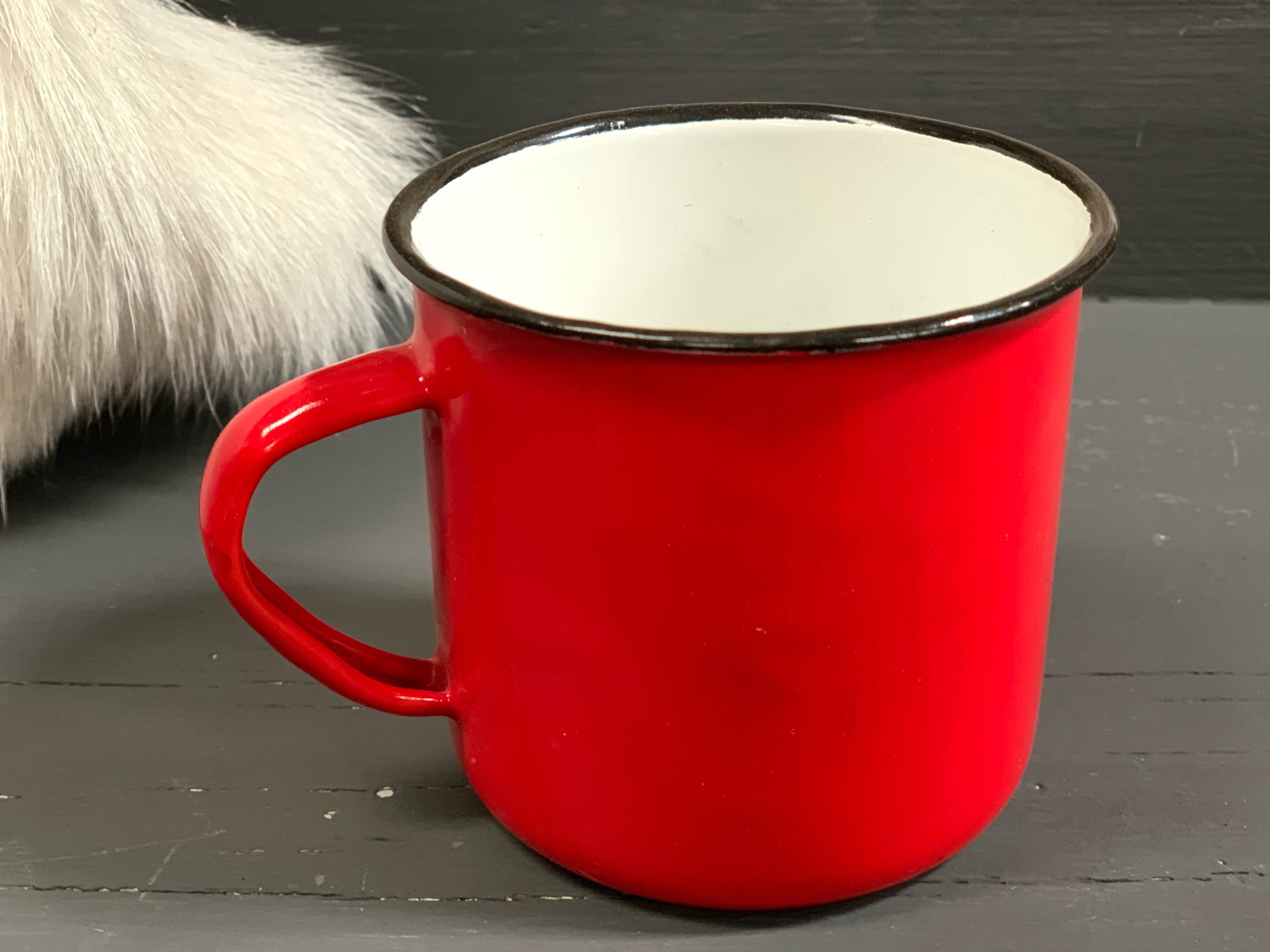 Vintage RED Enamel Mug