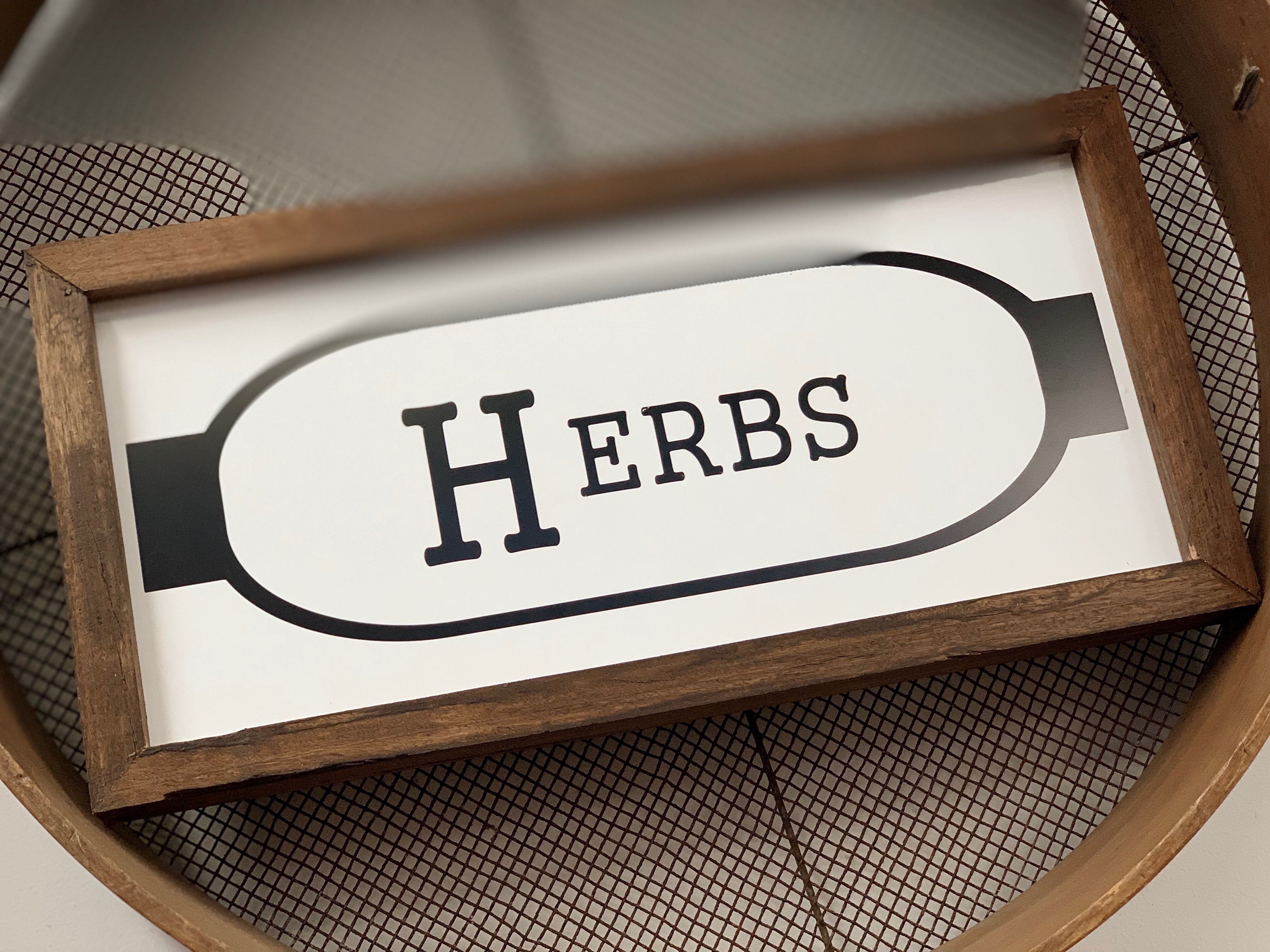 Handmade Herbs Wood Sign