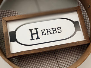 Handmade Herbs Wood Sign