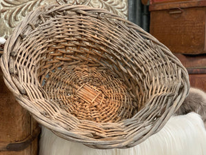 UNIQUE Vintage XL ROUND Rattan Basket