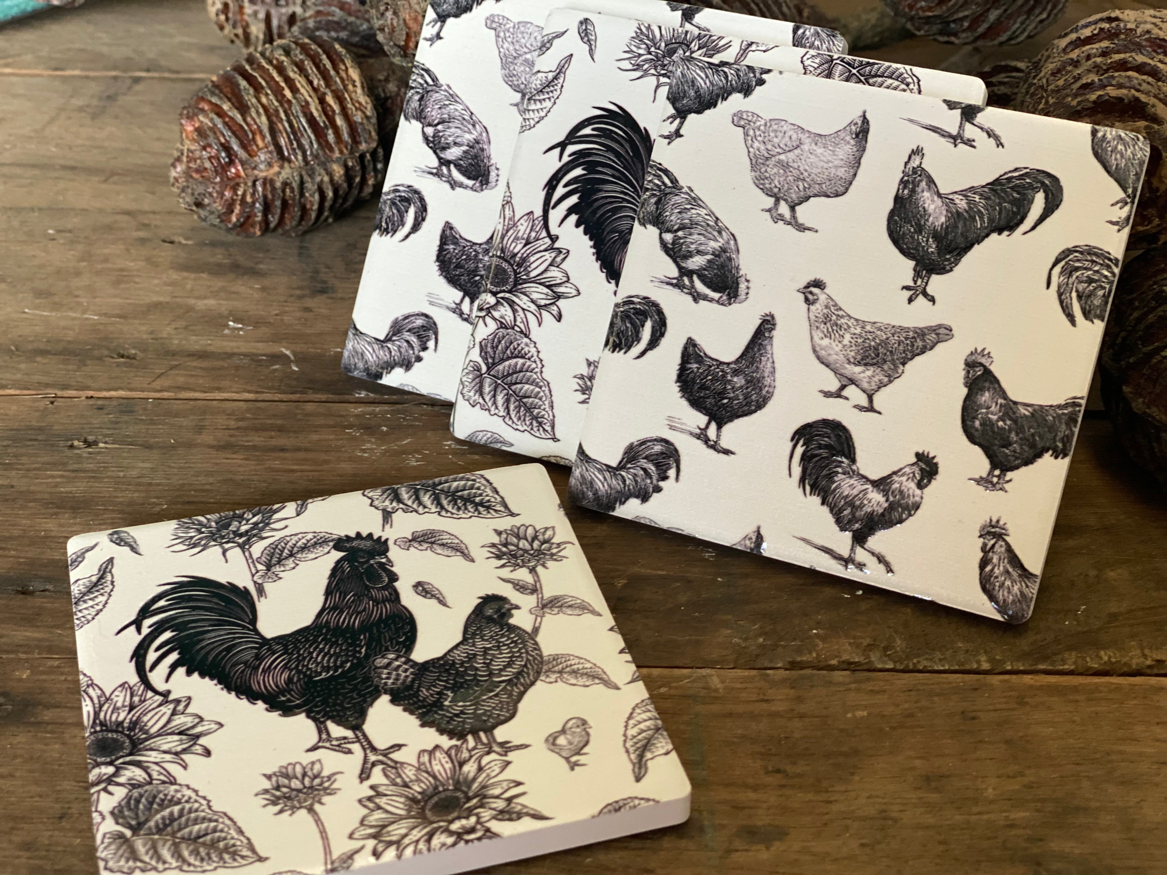 Roosters Coaster Set