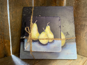 SUMMER French Pears Coasters & Trivet Set