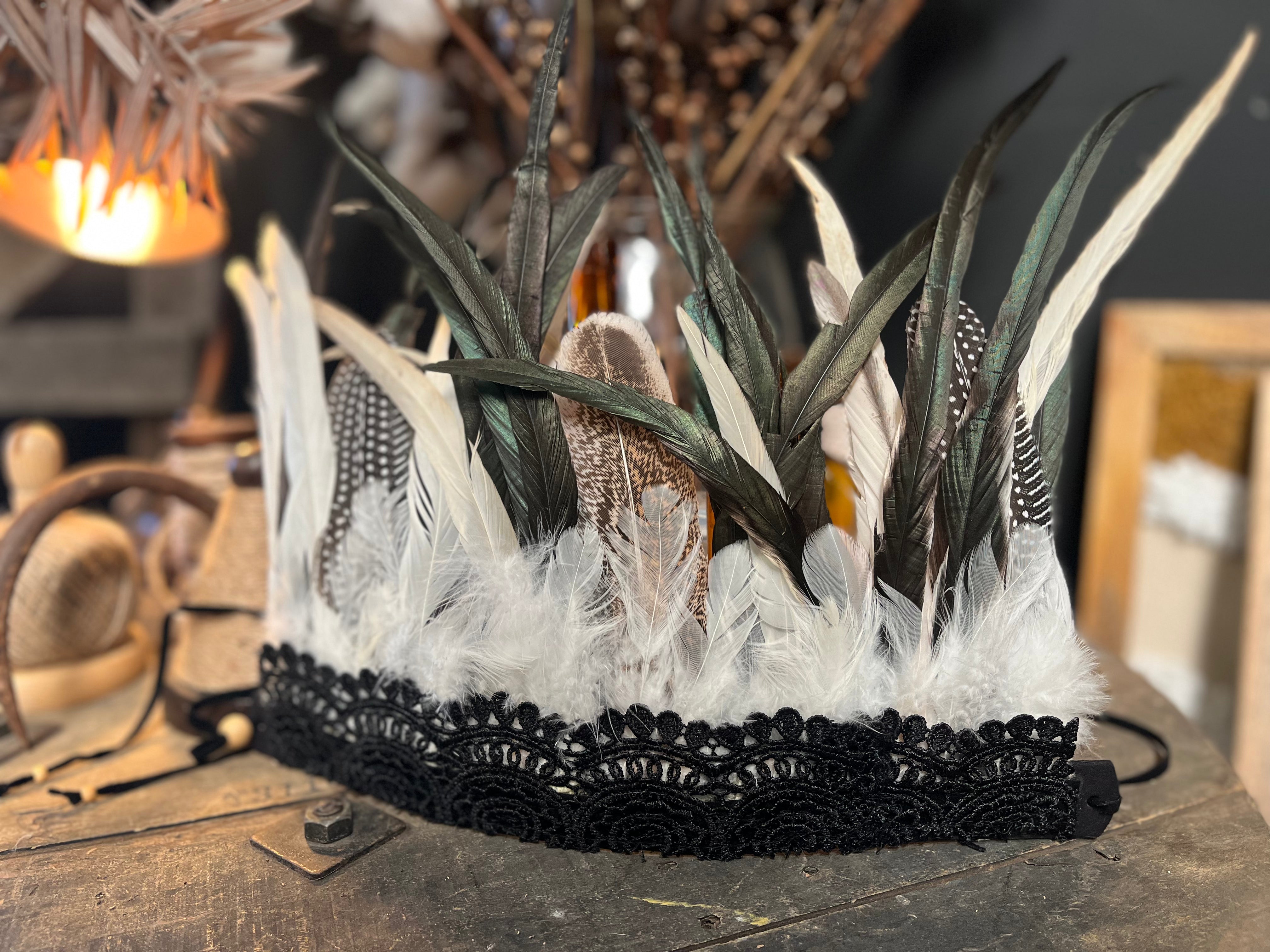 Cherokee BLACK FEATHER Head Dress