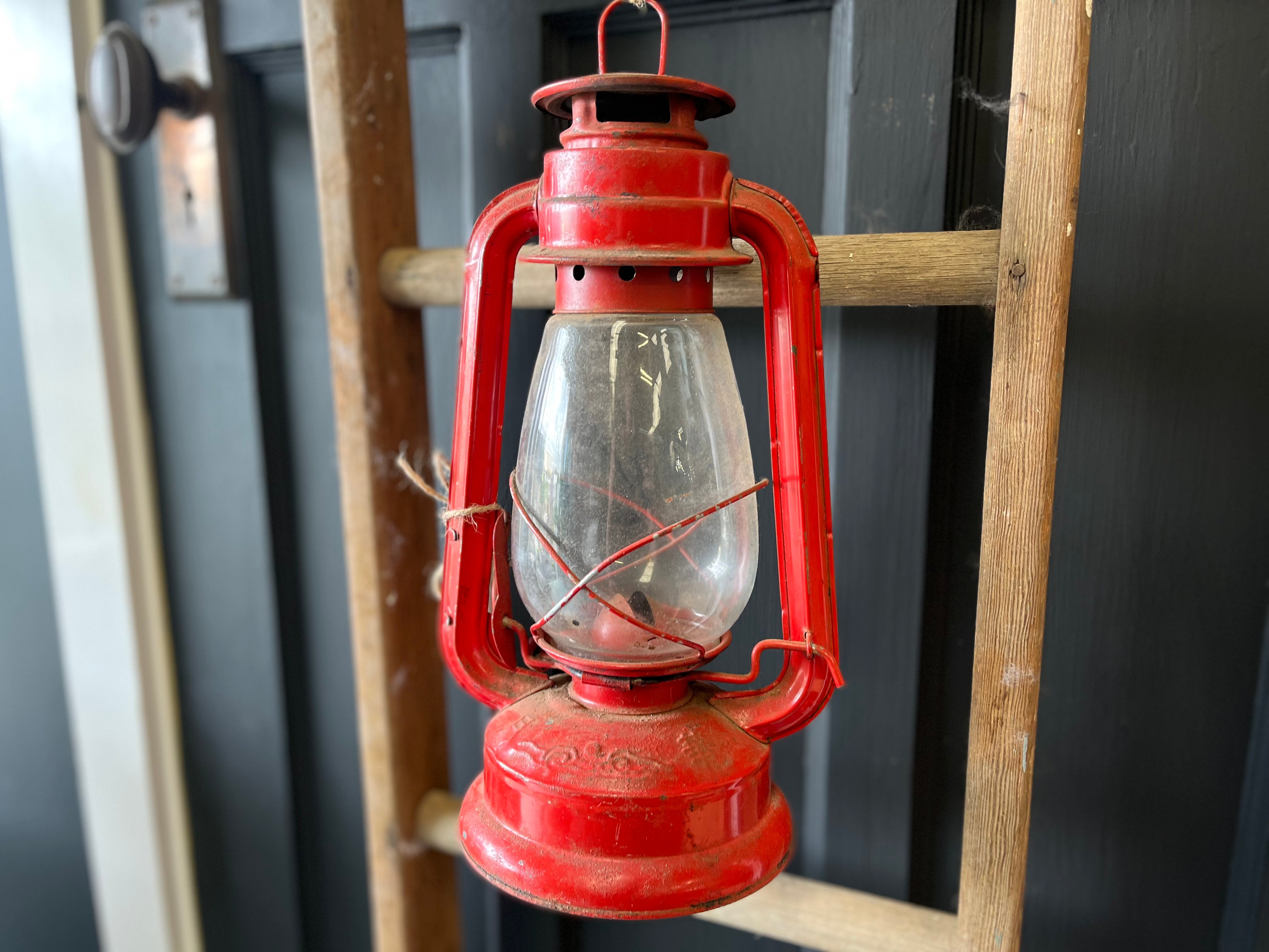 RED Vintage Lantern The OLDE Farm Store