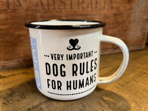 Dog Rules for Humans Enamel Mug
