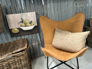 Angus Natural leather Butterfly Chair