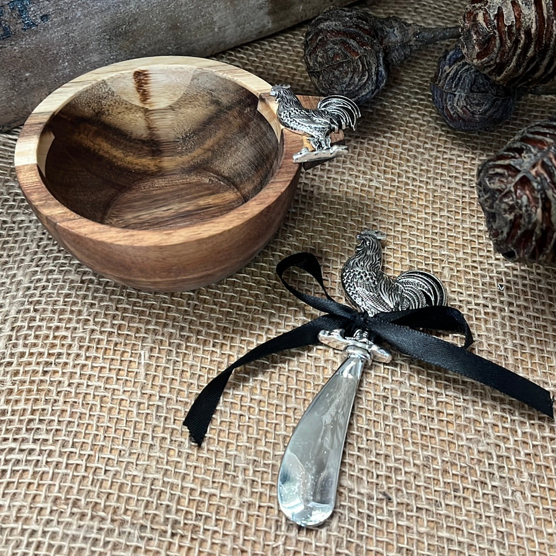 Timber Bowl with  Rooster Spreader