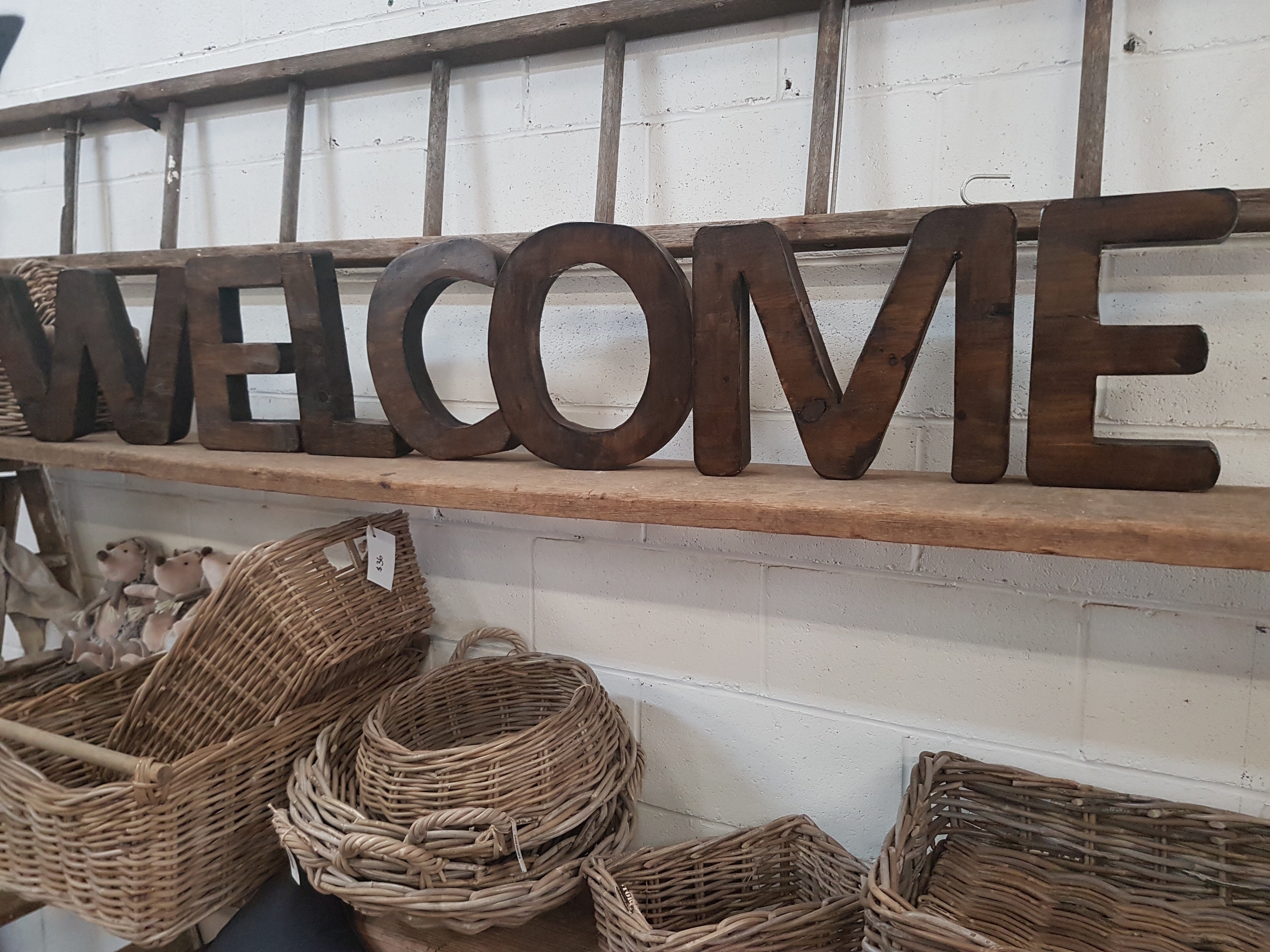 JUMBO Vintage Handmade ‘WELCOME’ letters by Opa’s Shed Designs SAVE $140