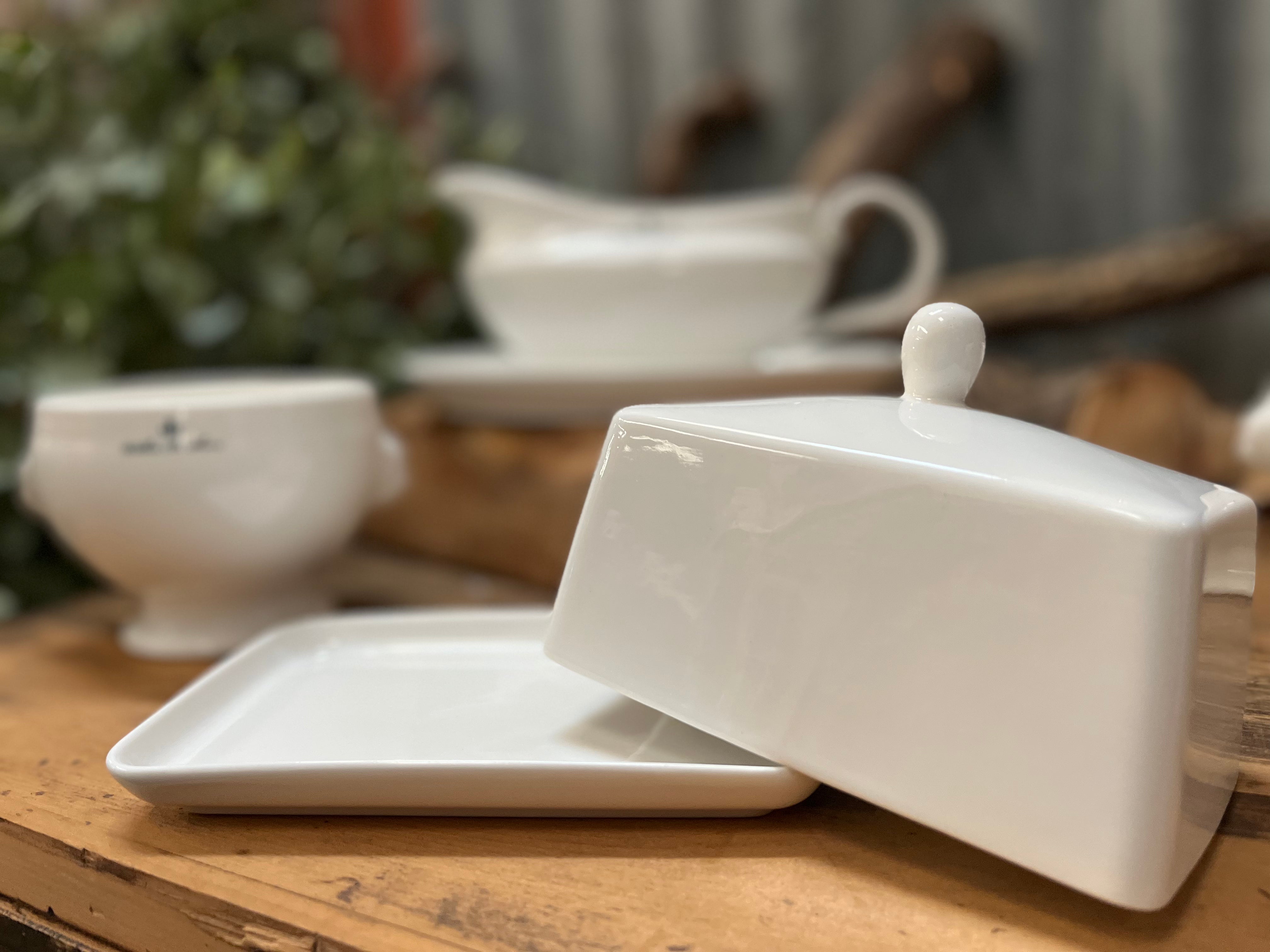 New WILKIE Brothers BONE White Butter Dish