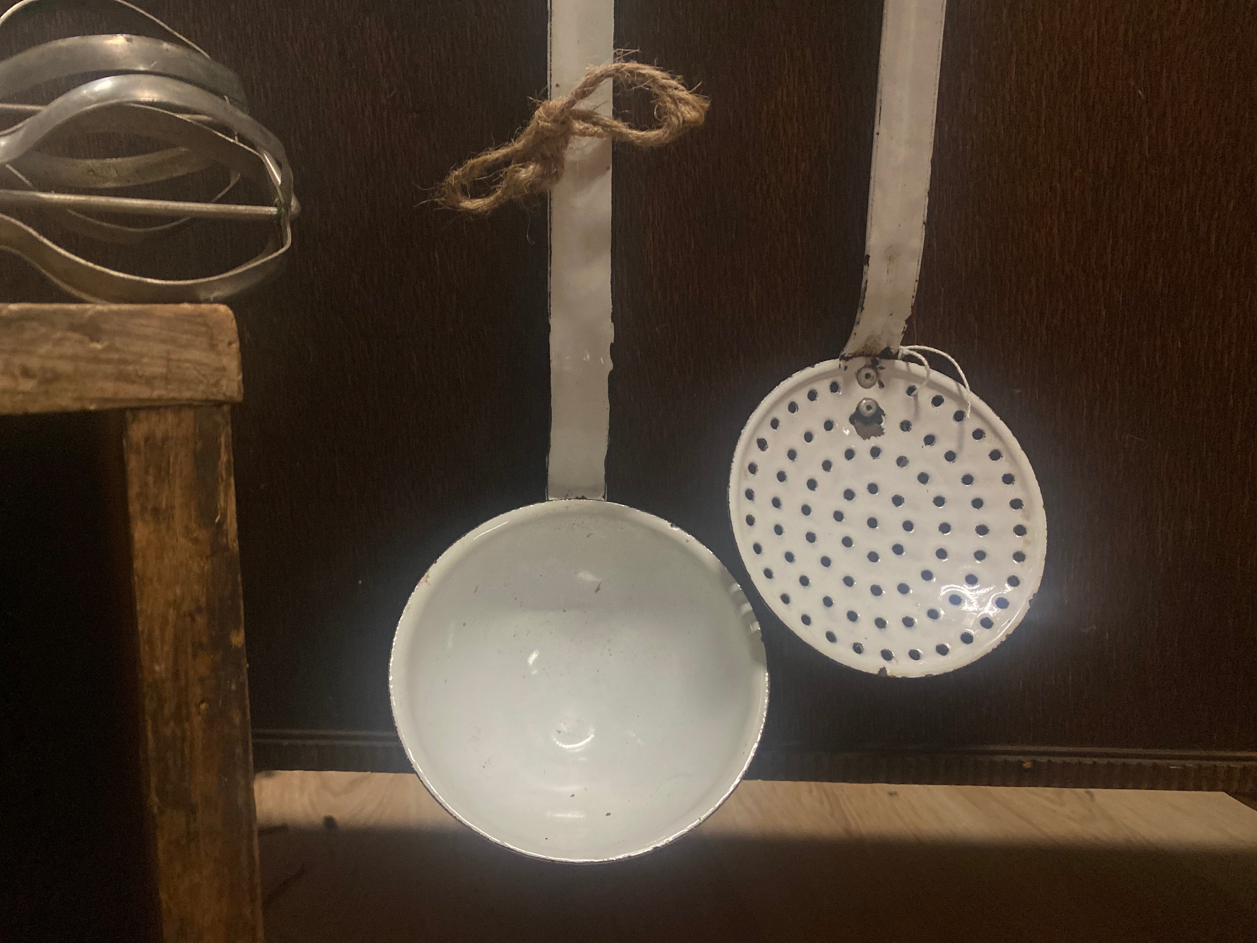 VINTAGE Kitchen Enamel ladel