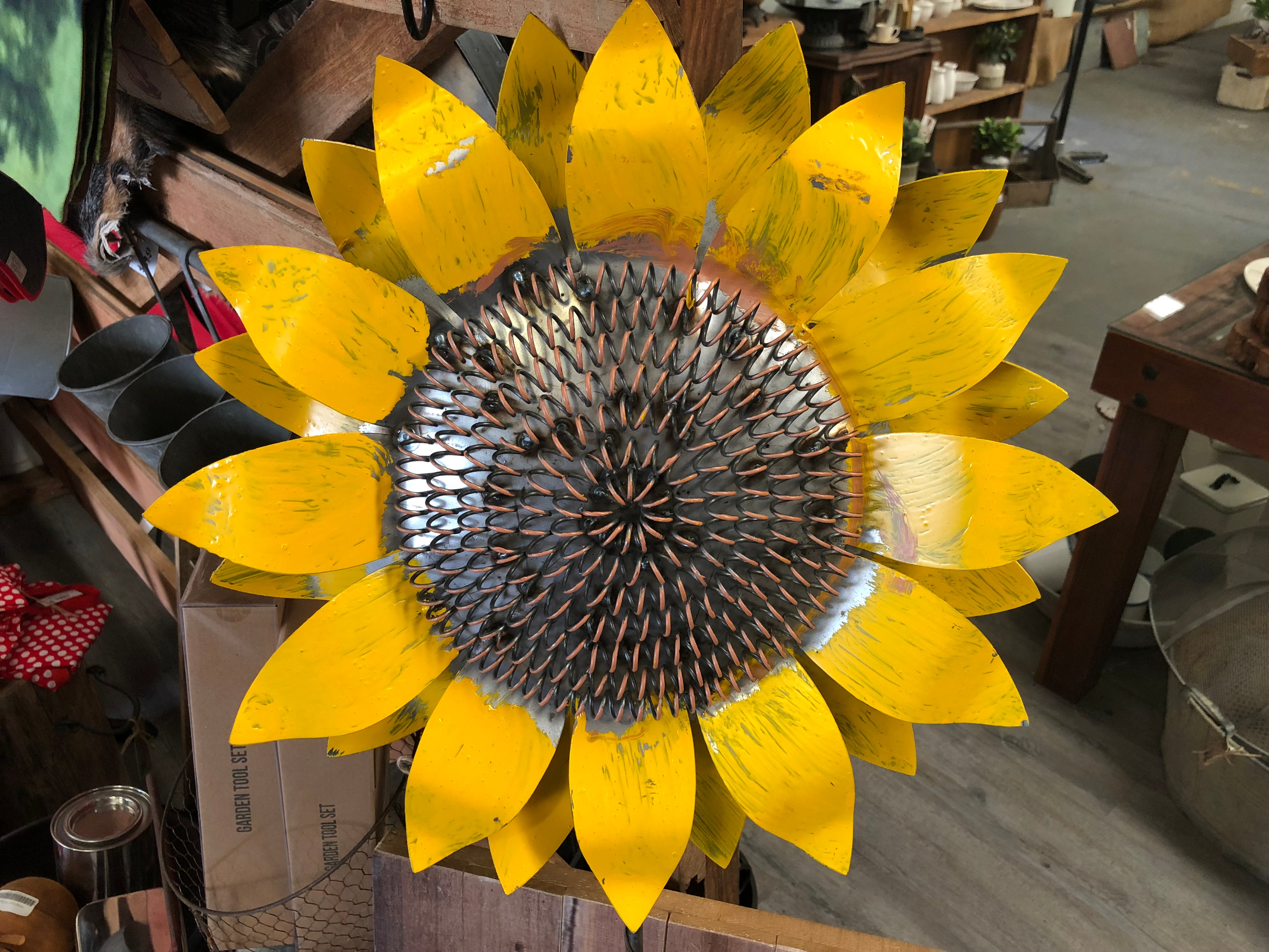 A Rusty Sunflower Stake LARGE