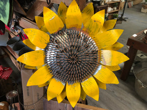 A Rusty Sunflower Stake LARGE