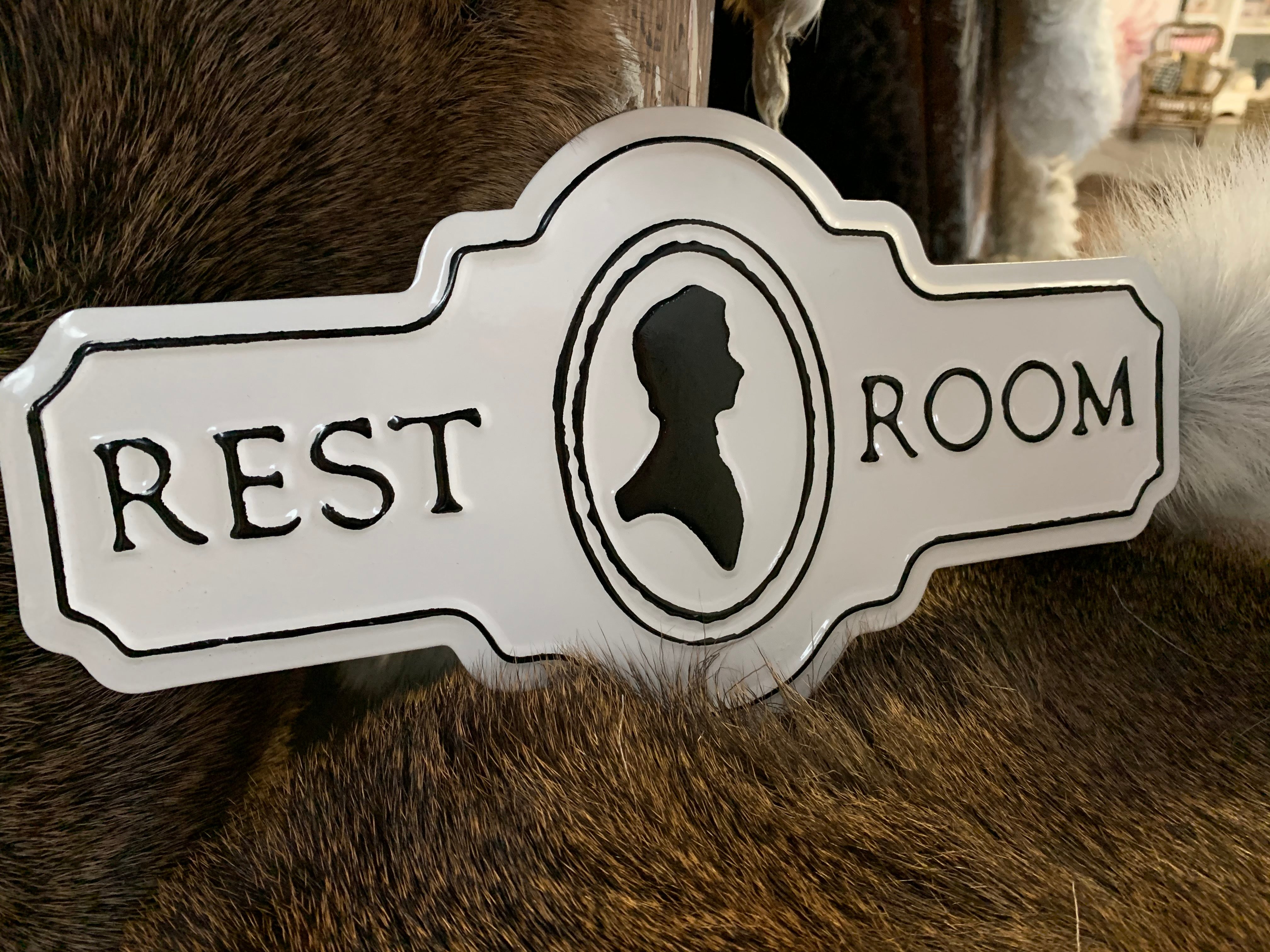 MENS REST ROOM Enamel Sign