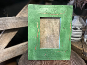 GREEN CRACKLE timber Photo Frame