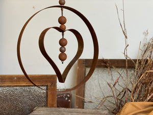 Hanging Heart Orb in circle