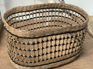 Black Weave Oval Basket