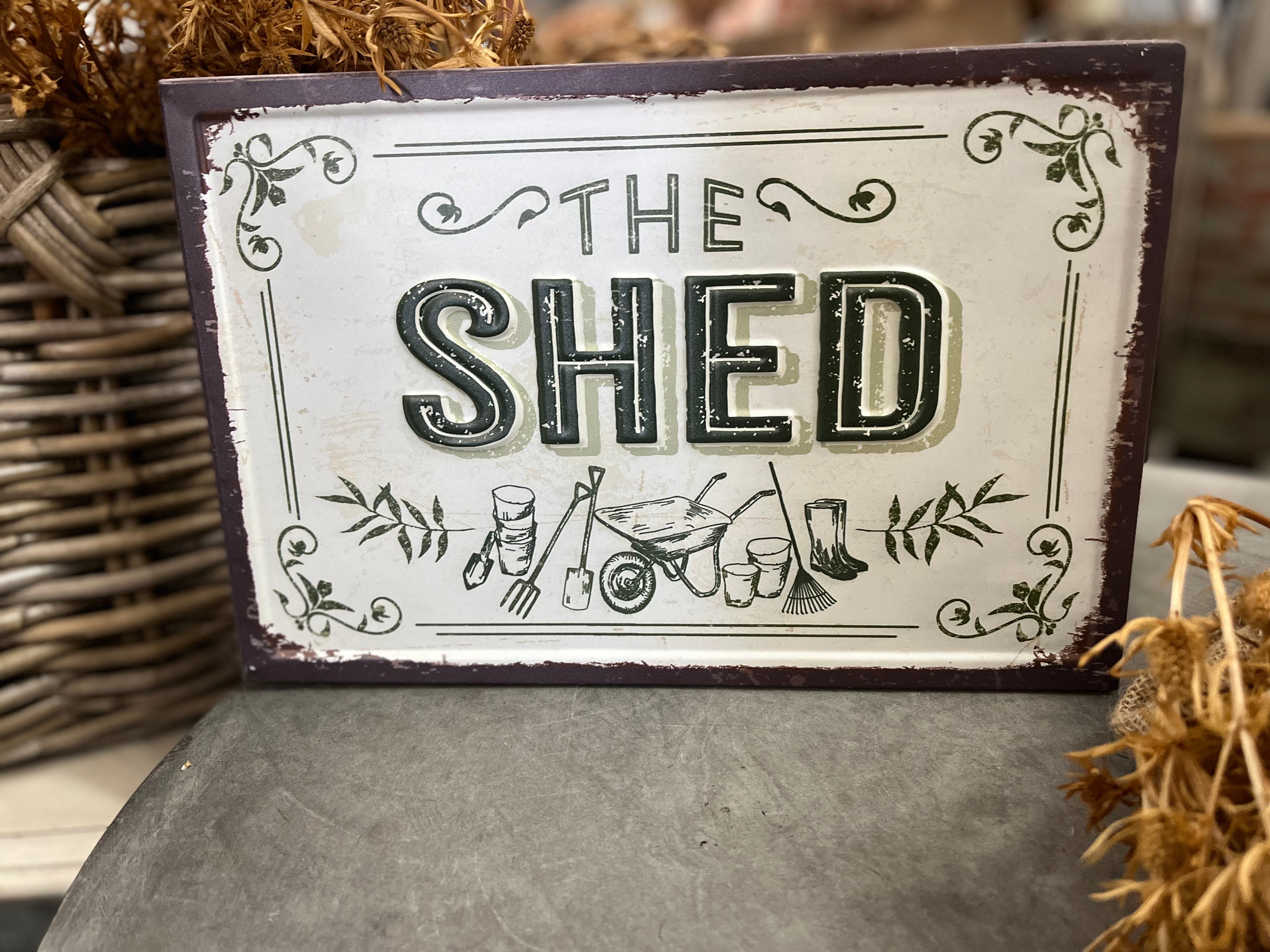 Enamel THE SHED Sign