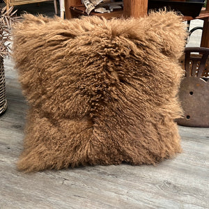 Mongolian Sheepskin Cushion TAN
