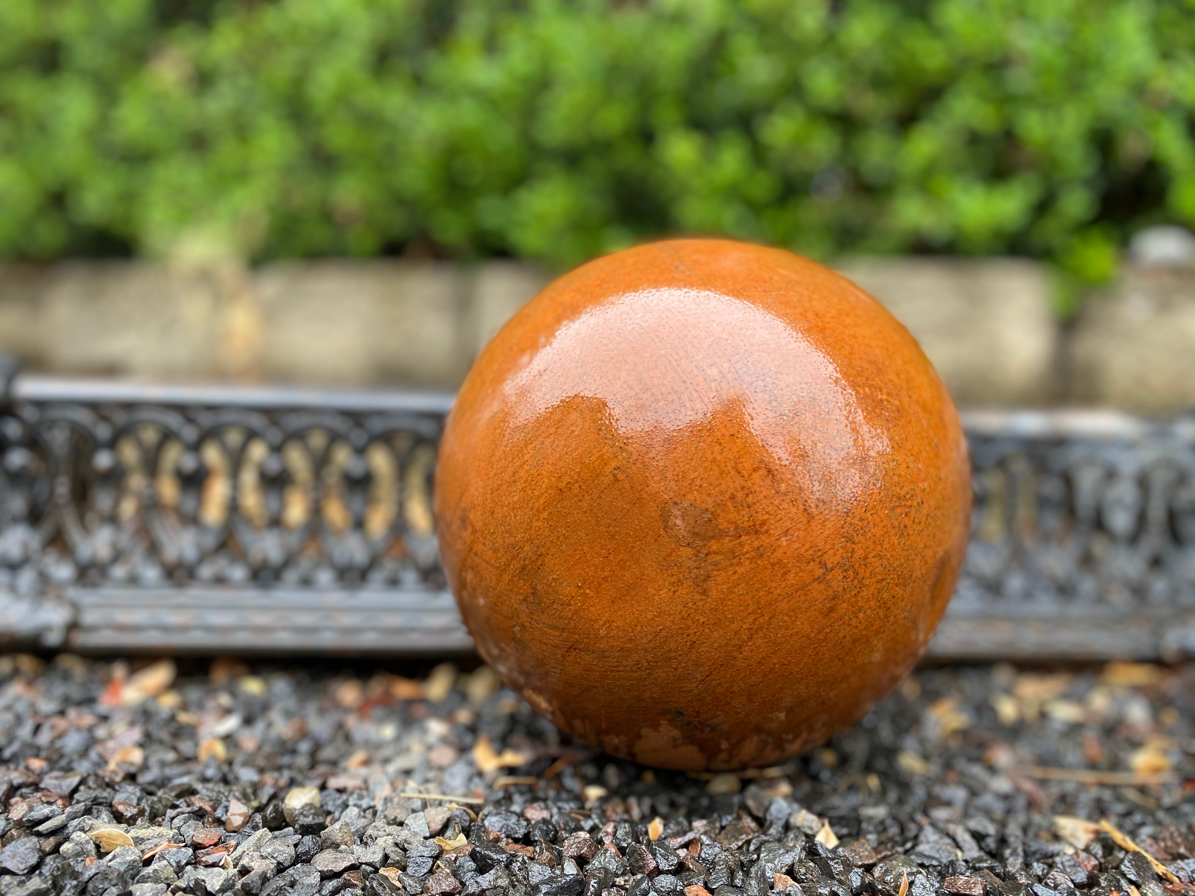 Set of 3 rusty garden sphere