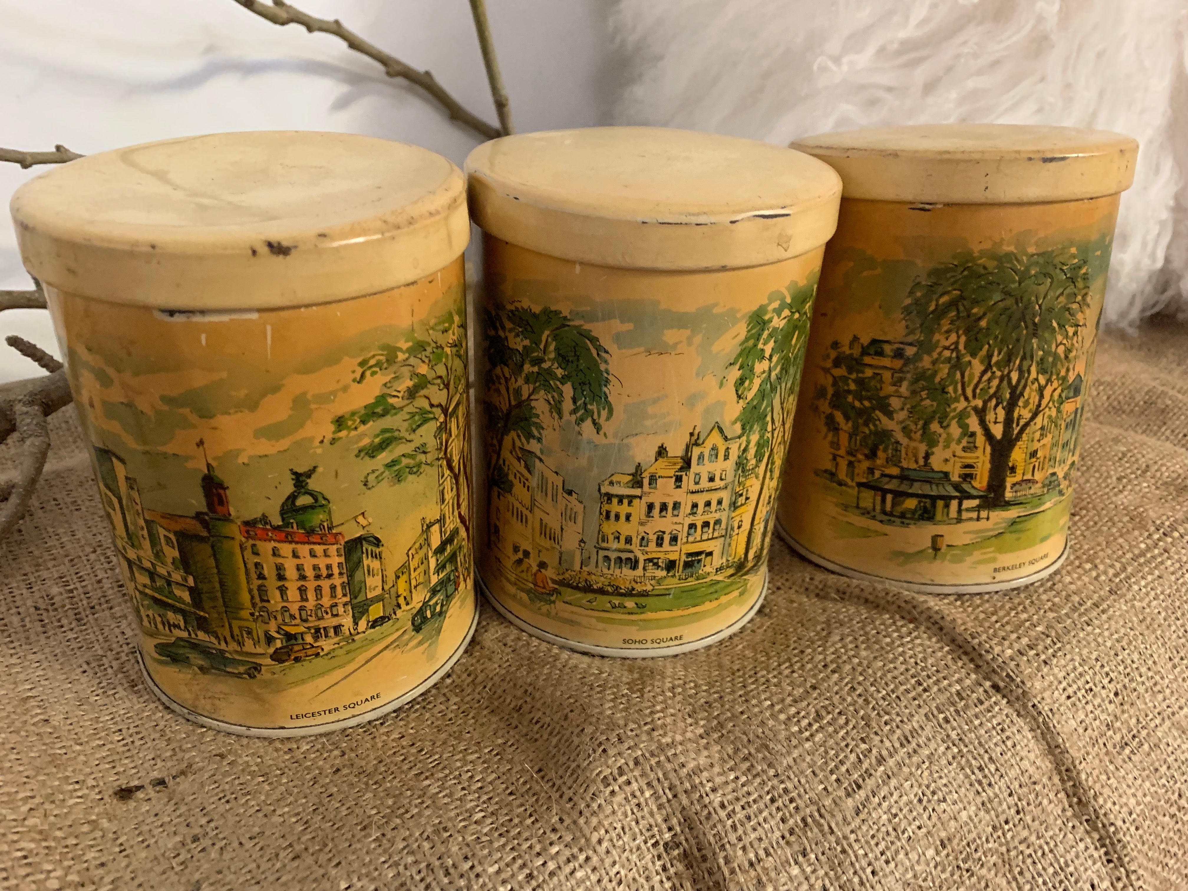 Vintage London Squares Canister Set