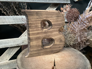 Handmade Vintage Brown Timber Letter B