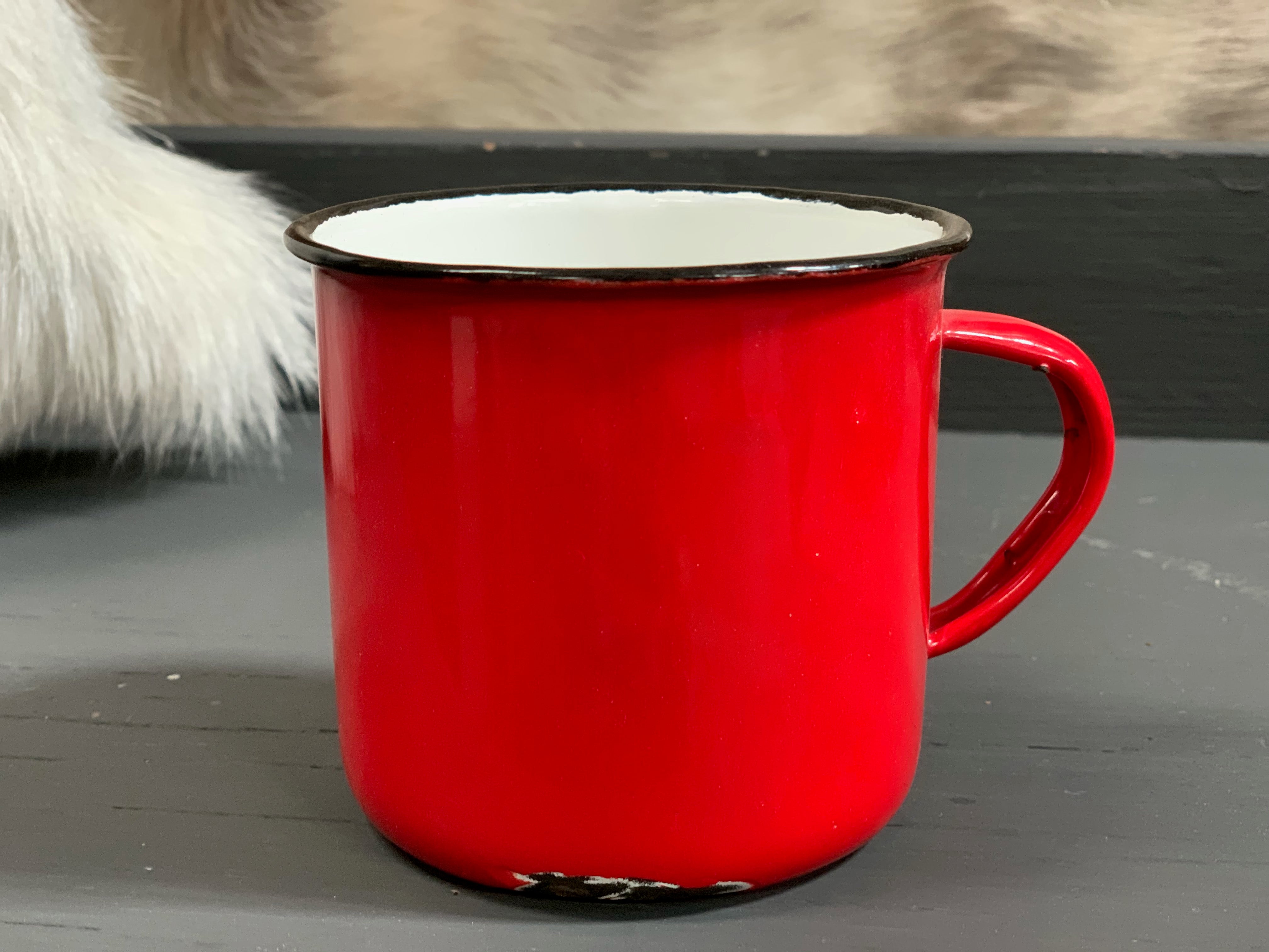 Vintage RED Enamel Mug