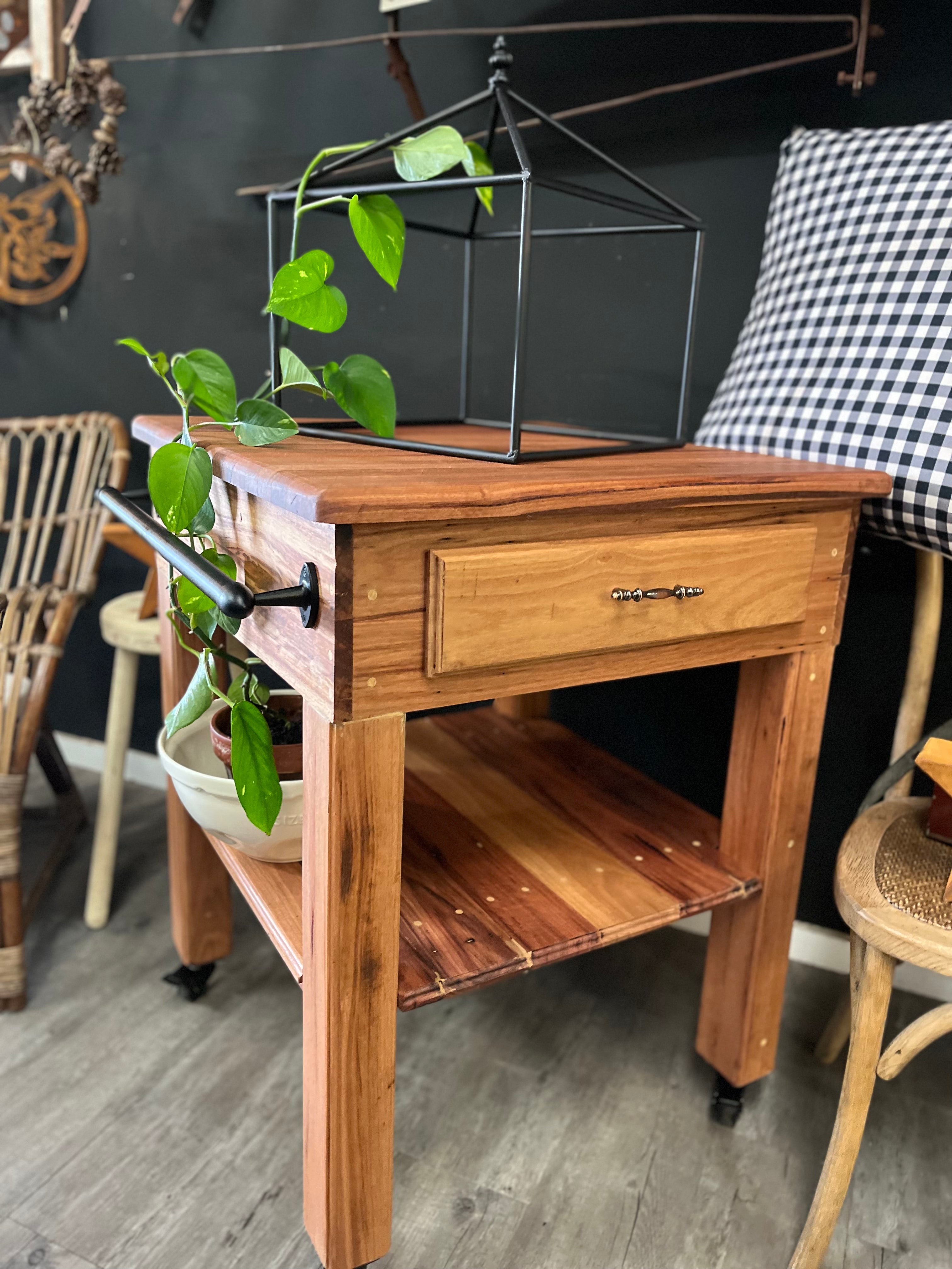 Butchers Block Island Bench with Drawer