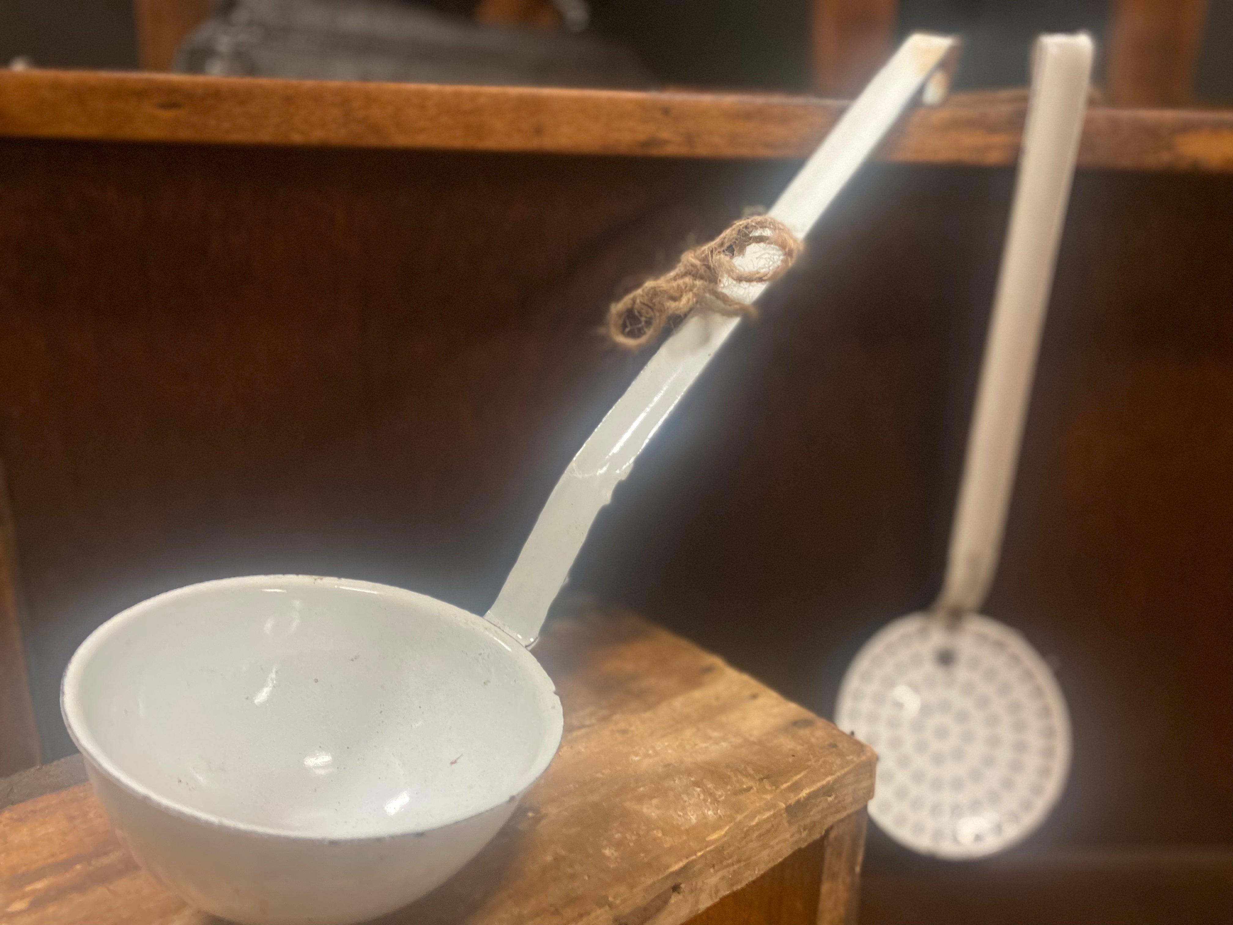 VINTAGE Kitchen Enamel ladel