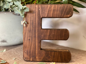 XL Vintage Handmade Timber Letter “E” by Opa’s SHED Designs