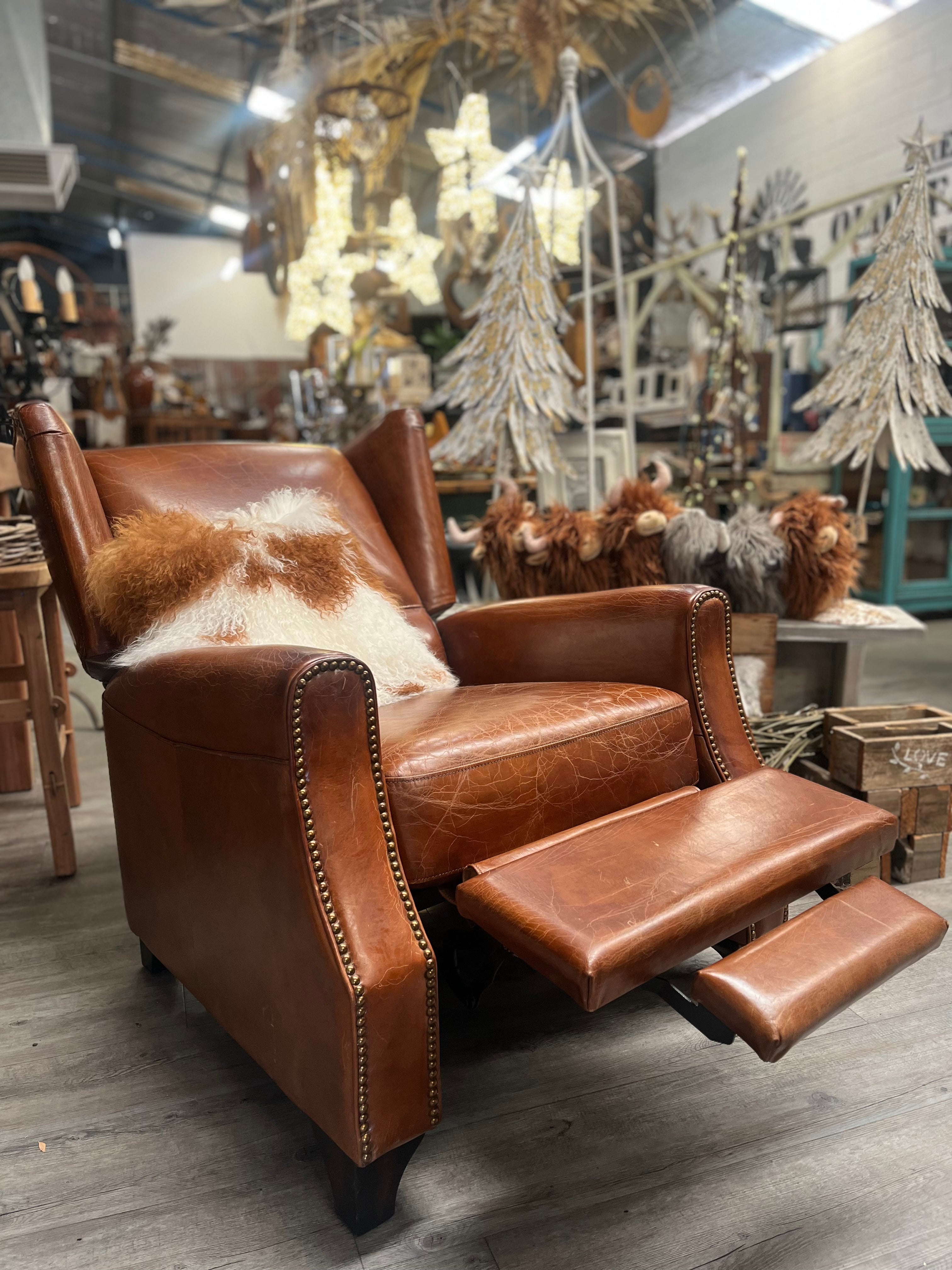 GRAMMAR Aged LEATHER Recliner